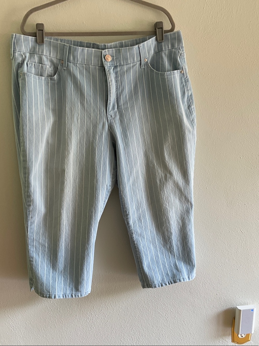 Gloria Vanderbilt Light Blue Pinstripe Cropped Jeans